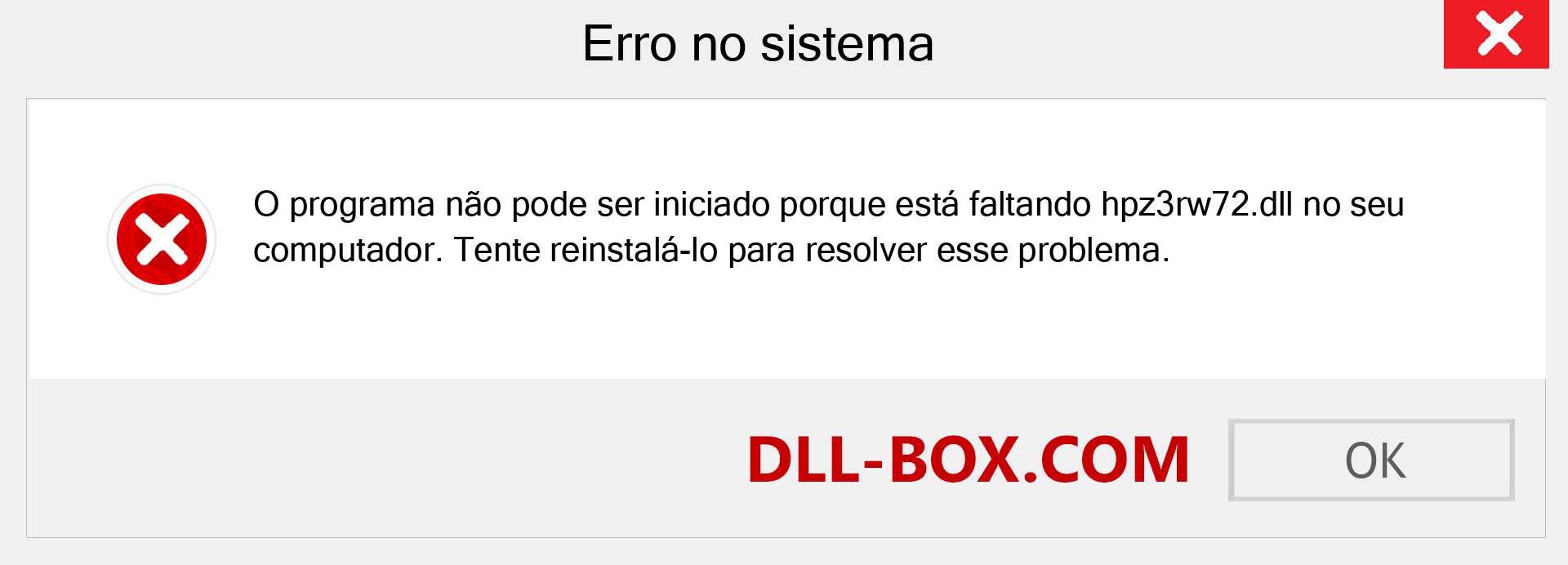 Arquivo hpz3rw72.dll ausente ?. Download para Windows 7, 8, 10 - Correção de erro ausente hpz3rw72 dll no Windows, fotos, imagens